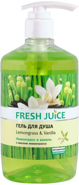 Гели для душа гель для душа "lemongrass & vanilla" fresh juice, 750 мл