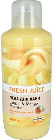 Пена, соль, масло для ванн пена для ванн banana&mango mousse (бананово-манговый мусс) fresh juice, 1000 мл