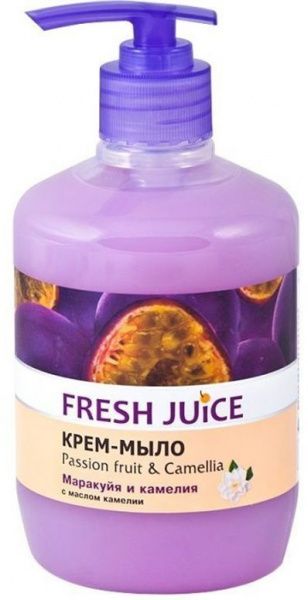 Мыло fresh juice крем-мыло "маракуйя и камелия" с маслом камелии, флакон с дозатором, 460 мл