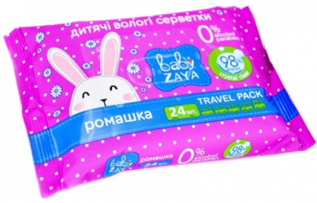 Антисептики влажные салфетки ромашка baby zaya, 24 шт