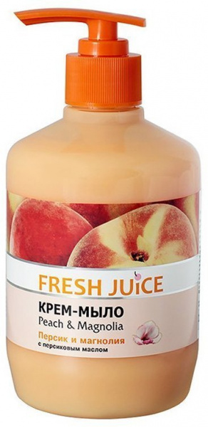 Мыло fresh juice крем-мыло "peach & magnolia" с персиковым маслом, флакон с дозатором, 460 мл