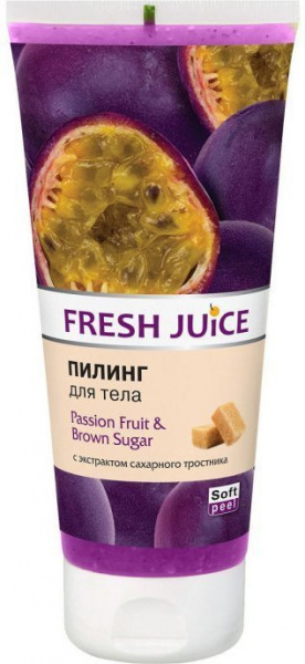 Пилинги и скрабы fresh juice пилинг для тела "passion fruit & brown sugar" с экстрактом сахарного тростника, 200 мл
