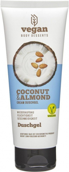 Гели для душа beliso vegan body desserts гель для душа "coconut & almond" с кокосовым и миндальным маслом, 200 мл