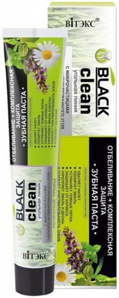 Зубные пасты витэкс black clean/ угольная линиязубная паста "отбеливание + комплексная защита", 85 г