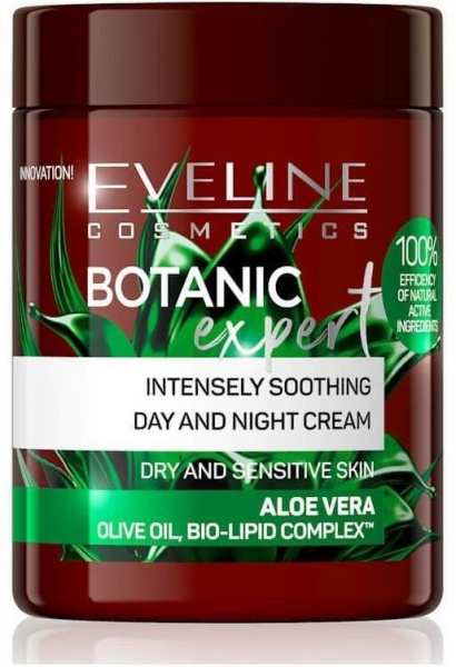Кремы eveline botanic expert интенсивно успокаивающий дневной и ночной крем для лица "aloe vera", 100 мл