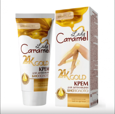 Депиляция и бритье lady caramel крем для депиляции "биозолото. 24к gold"