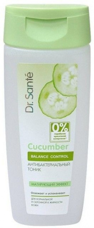 Тоники и лосьоны тоник антибактериальный "cucumber balance control" dr.sante, 200 мл