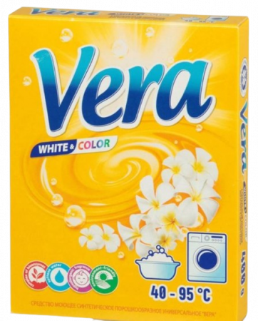 Для стирки стиральный порошок vera универсальный для цветного и белого белья аквасан, 400 г.