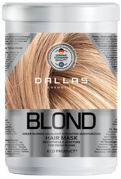 Маски увлажняющая маска для светлых волос blonde нighlight dallas, 1000 мл