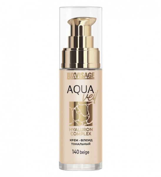 Для лица крем-флюид тональный aqua veil hyaluron complex тон 140 beige luxvisage