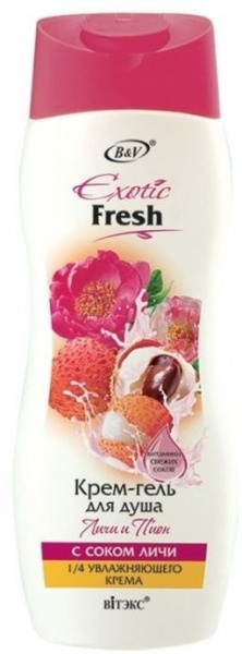 Гели для душа витэкс exotic fresh крем-гель для душа "личи и пион", 170 мл