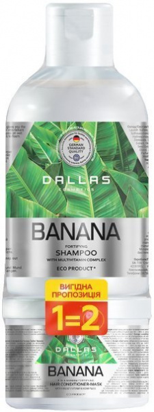 Уход за волосами dallas "banana" шампунь (1л) + маска (500 мл)