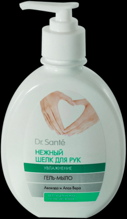 Мыло гель-мыло увлажнение "нежный шелк для рук" авокадо и алоэ вера dr.sante, 240 мл