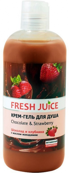 Гели для душа крем-гель для душа "шоколад и кубника" fresh juice, 500 мл
