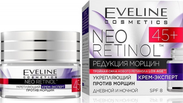 Кремы укрепляющий крем-эксперт для лица против морщин "neo retinol +45" eveline, 50 мл