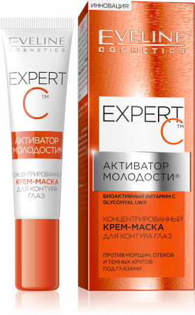Антивозрастной уход сыворотка-маска для век против морщин и отеков "expert с" eveline, 15 мл