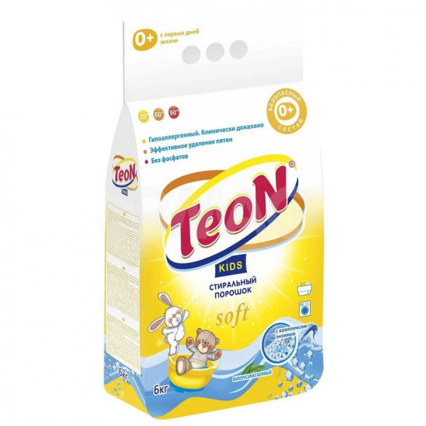 Для стирки стиральный порошок kids teon, 6 кг