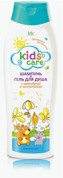 Шампуни iris kids care шампунь и гель для душа c календулой  и чистотелом, 400 мл