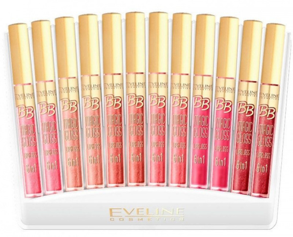 Для губ блеск для губ bb magic gloss (набор 24 шт + 6 тестеров) eveline, 24x9 мл