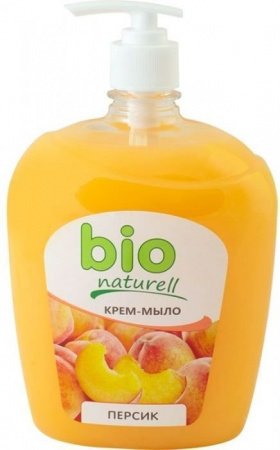 Мыло крем-мыло "персик" bio naturell, флакон с дозатором,1000 мл