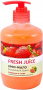 Мыло fresh juice крем-мыло "strawberry & guava" с увлажняющим рисовым молочком, флакон с дозатором, 460 мл