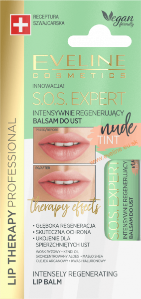 Для губ eveline "lip therapy professional" бальзам для губ sos expert с нюдовым оттенком, 3 мл