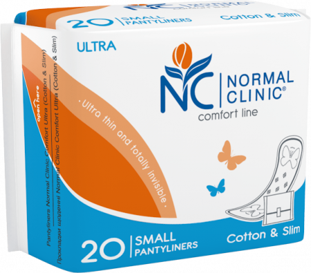 Интимная гигиена normal clinic comfort line прокладки ежедневные "ultra"cotton & slim small, 20 шт