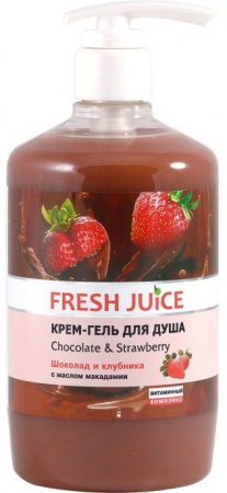 Гели для душа крем-гель для душа "шоколад и клубника" fresh juice, 750 мл
