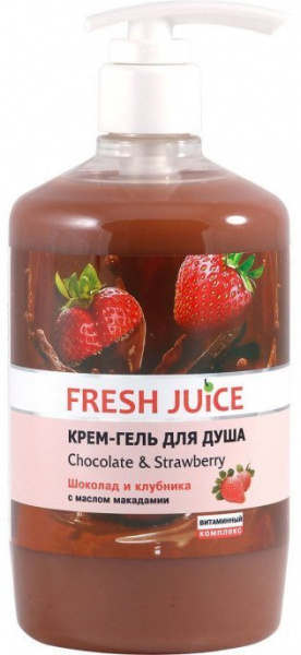 Гели для душа крем-гель для душа "шоколад и клубника" fresh juice, 750 мл