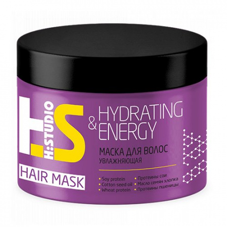 Маски маска для увлажнения волос hydrating&energy h:studio romax, 300 г