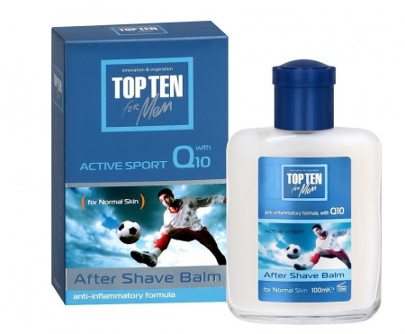 Бритье бальзам после бритья top ten for men active sport q10, 100 мл