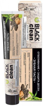 Зубные пасты витэкс black clean/ угольная линия зубная паста "отбеливание + защита десен" , 85 г