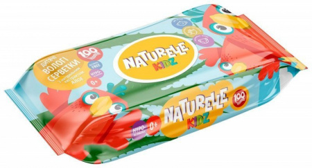 Антисептики влажные салфетки детские алоэ вера с клапаном naturelle kidz,100 шт