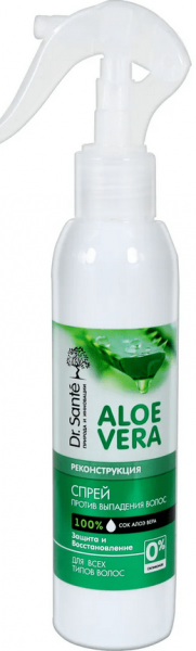 Дополнительный уход dr. sante aloe vera спрей против выпадения волос "защита и восстановление" для всех типов волос, 150 мл