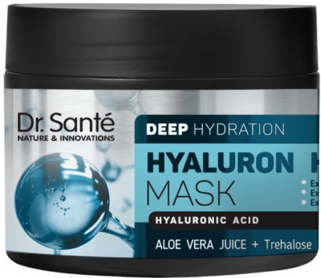 Маски маска для волос hyaluron deep hydration dr.sante, 300 мл