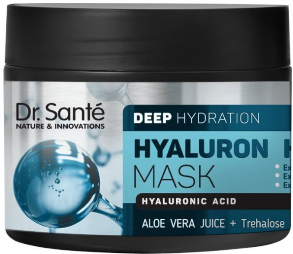 Маски маска для волос hyaluron deep hydration dr.sante, 300 мл
