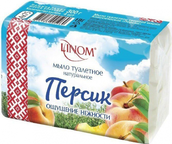 Мыло мыло туалетное классическое персик linom linom, 300 г