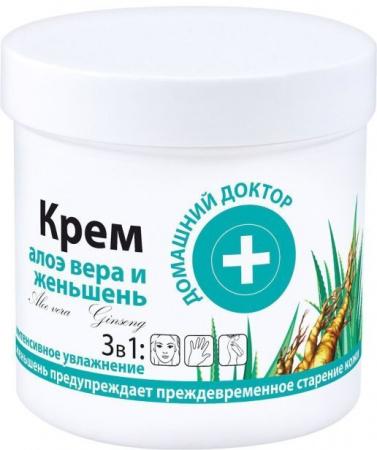 Кремы, масла, молочко для тела крем "алоэ вера и женьшень" 3в1 домашний доктор, 250 мл