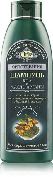 Шампуни iris фитотерапия шампунь "хна и масло арганы" для окрашенных волос, 500 мл