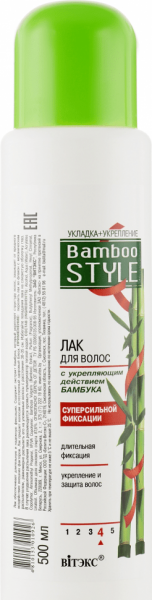Стайлинг витэкс bamboo style лак для волос с экстрактом бамбука суперсильной фиксации, 500 мл