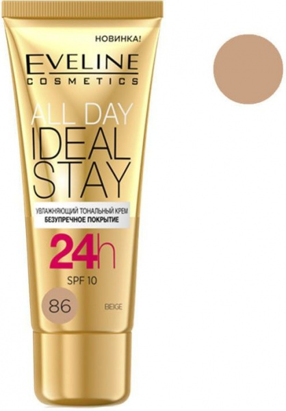 Для лица увлажняющий тональный крем "all day ideal stay" eveline, 30 мл, №86 beige