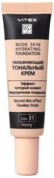 Для лица витэкс nude skin hydration foundation увлажняющий тональный крем тон 31 ivory, 30 мл