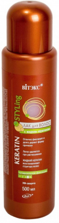 Стайлинг витэкс keratin styling лак для волос с жидким кератином суперсильной фиксации, 500 мл