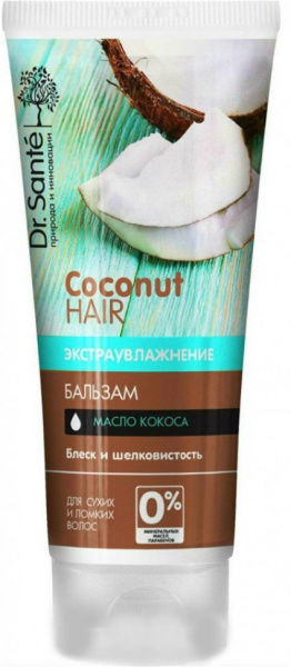Бальзамы и кондиционеры dr.sante coconut hair бальзам для волос "масло кокоса" экстраувлажнение для сухих и ломких волос, 200 мл