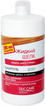 Шампуни шампунь защита цвета и блеск жидкий шелк dr.sante, 1000 мл