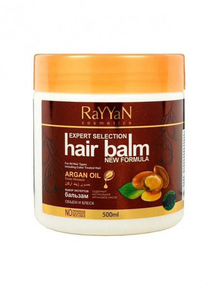 Бальзамы и кондиционеры бальзам для волос argan oil brown объем и блеск rayyan grand crystal, 500 мл
