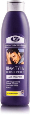 Шампуни iris профессиональный уход шампунь-кондиционер для мужчин "освежающий" для всех типов волос, 1000 мл