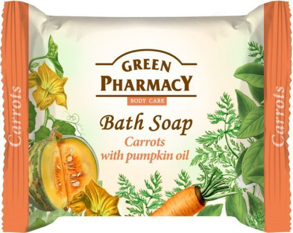 Мыло туалетное мыло "морковь с маслом тыквы" green pharmacy, 100 г