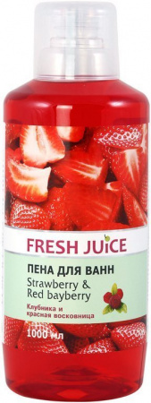 Пена, соль, масло для ванн пена для ванн "strawberry&red bayberry" (клубника и красная восковница) fresh juice, 1000 мл