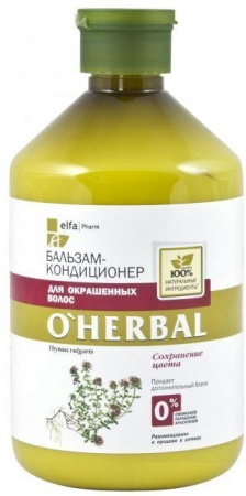 Бальзамы и кондиционеры бальзам-кондиционер для окрашенных волос o'herbal, 500 мл